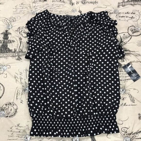 Inc Dot-Print Sleeveless Blouse - Picture 3 of 7